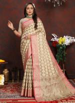 Katan Silk Biege Daily Wear Weaving Saree